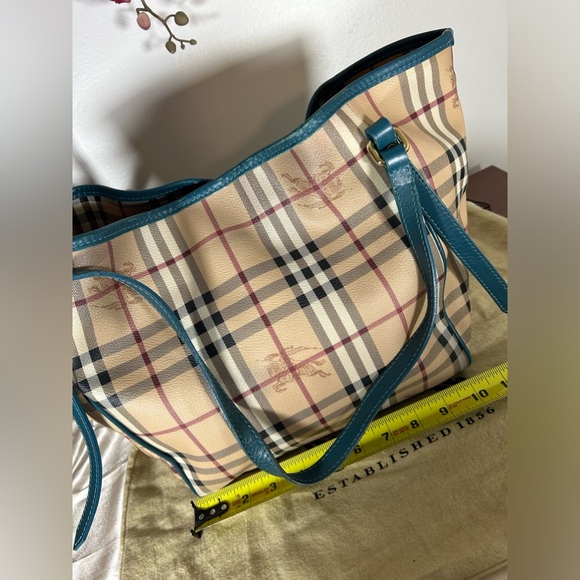 Authentic Burberry Shoulder Bag Tote Bag PVC/Leather Beige +Dust Bag - Picture 7 of 13